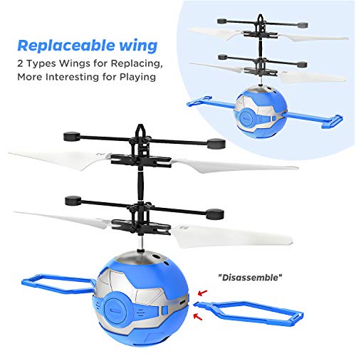 CUKU Flying Toy Ball,Infrared Induction UFO RC Flying Toy,Built-in LED Flying Drone Indoor and Outdoor Games,UFO Flying Ball Toys for 6 7 8 9 10 Year Old Boys and Girls
