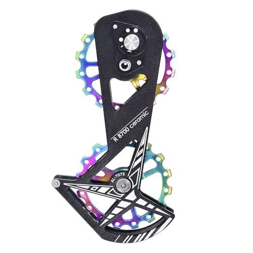 LIbgiubhy Conjunto de polea de desviador trasero de bicicleta de carretera 16T de aleación de aluminio con rodamiento de cerámica para R8000 R8800 5800 5700 cambio suave