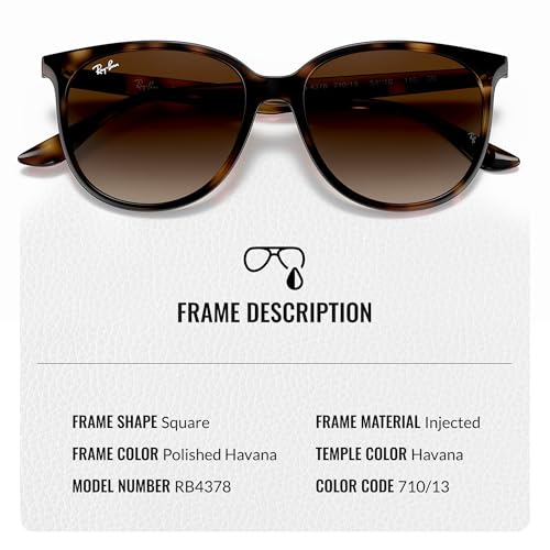 Ray-Ban RB4378 Square Shaped Sunglasses for Men & Women with Official RAYBAN Eyewear Kit3