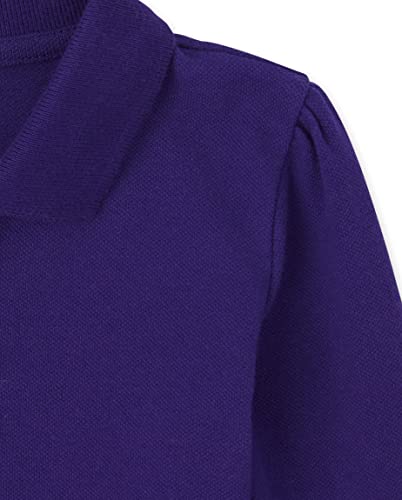 The Children's Place Baby Girls and Toddler Girls Long Sleeve Ruffle Pique Polo, Regal Violet, 4T3
