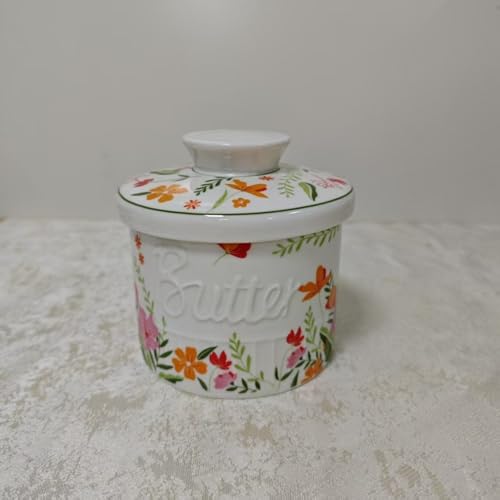 Image of Ceramic Butter Crock French - Butter Keeper with Airtight Water Seal,200ml Capacity, Countertop Decor Butter Dish with Lid, Housewarming Gift