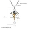 MERTTURM Cross Necklace Men, Gold Sliver Jesus Crucifix Necklace, Stainless Steel Cross Pendant Necklace with Gift Box, Church Christian Jewelry for Boy, Men, Hip Hop, Punk, Baptism #2
