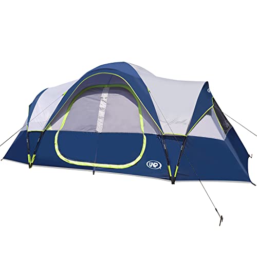 Image of UNP Camping Tent 10-Person-Family Tents, Parties, Music Festival Tent, Big, Easy Up, 5 Large Mesh Windows, Double Layer, 2 Room, Waterproof, Weather Resistant, 18ft x 9ft x78in