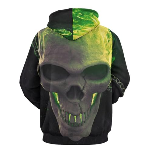 Sweats À Capuche Crâne Effrayant Pull Manches Longues Taille S - 3