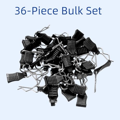36 Stück RC Karosserie Clips, Body Shell Pins für 1/10 1/12 1/16 1/18 RC Autos, RC Körper Shell Pins mit Aufreißlaschen für Deerc Ersatzteile, Edelstahl Karosserieklammern