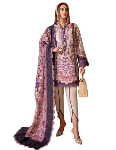 Image of SAMREEN TEXTILE Women's Cotton Floral Printed Unstitched Salwar Suit Dress Material With Dupatta
