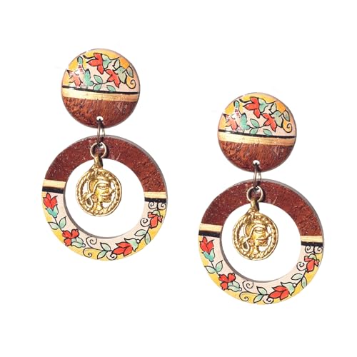 Image of Handcrafted Boho & Ethnic Earrings for Women - Wooden & Brass Statement Designs in Loop, Swing & Motif Styles