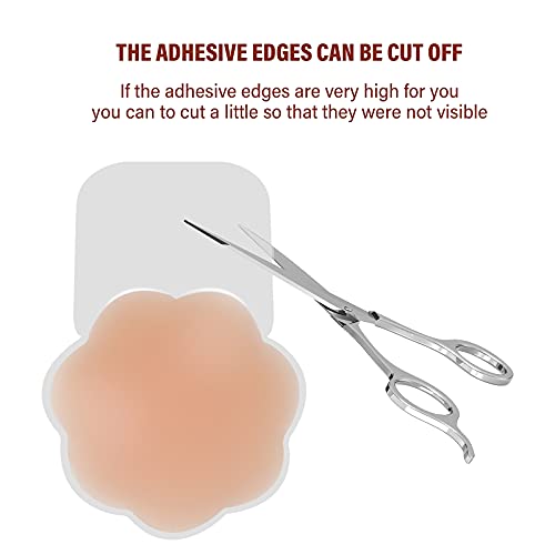 Nipple Covers, Silicone Breast Lift Reusable Breast Pasties Petals, Strapless Sticky Push Up Reusable Silicone Tape Bra, Invisible Adhesive Bras  (2 Pairs) #TOP3