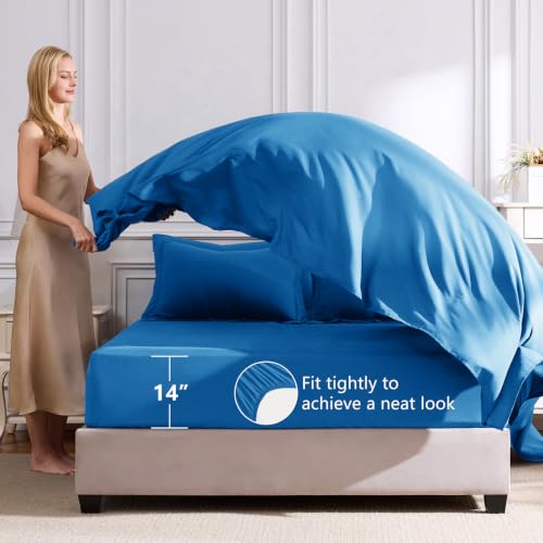 Image of CozyLux Full Size Comforter Sets Royal Blue - 7 Pieces Bed in a Bag Full, Luxury Soft Bed Set for All Seasons, Bedding Set with Down Alternative Comforter, Sheets, Pillowcases & Shams