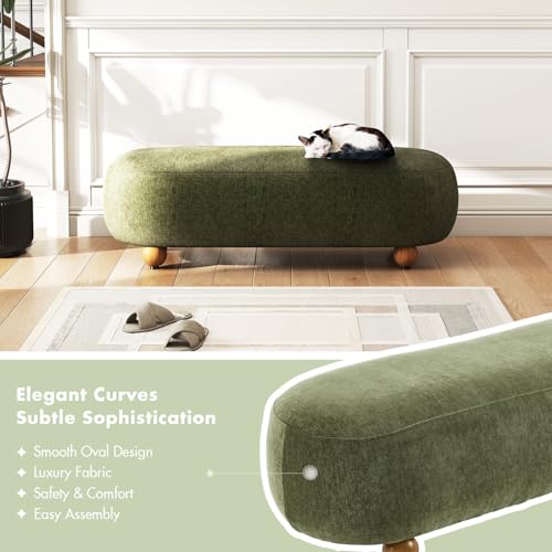 Hyfirm 54" Green Chenille End of Bed Bench - image 9