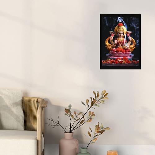 Image of DecorTwist Vastu Printed Posters Frame for Wall Decoration Lord Lakshmi Mata Photo Framed Painting Wall Frame Vastu Remedy Living Room Pooja Room Decorative Gift for Home Decor