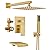 HomGoo Shower System with Tub Spout, All Metal Tub Shower Faucet Set with 10-Inch Rain Shower Head and Handheld Spray combo, Wall Mounted Shower Combo Set with shower valve and Trim kit,Brushed Gold