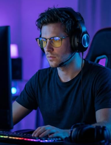 Image of ZanyLen Blue Light Blocking Glasses Men Computer Gaming Glasses For Mens