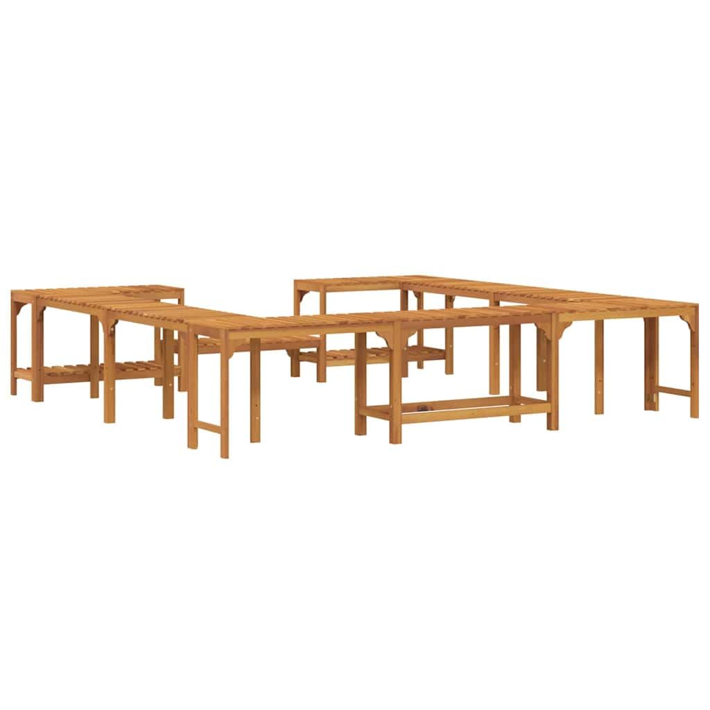 Ribete para bañera de hidromasaje marrón de 250 x 250 cm de madera maciza de acacia, juego completo para exteriores con construcción robusta y diseño moderno, revestimiento de madera resistente a la