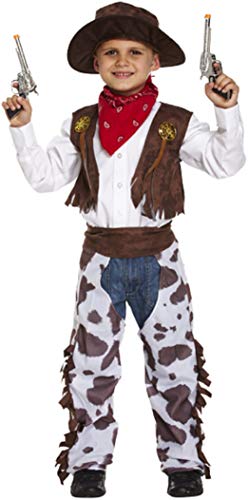 Enfants Garçons Far West Cowboy Sheriff Halloween Déguisement Costume Tenue - Marron, 10-12 Years