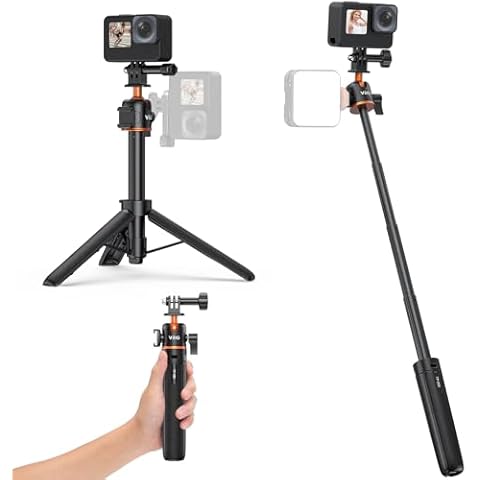 VRIG 21" Extendable Selfie Stick Tripod for GoPro with 360° Ballhead, Portable Vlog Selife Stick Tripod Stand for GoPro Max Hero 13 12 11 10 9 8 7 6 5 DJI OSMO Action 4 Camera Cover