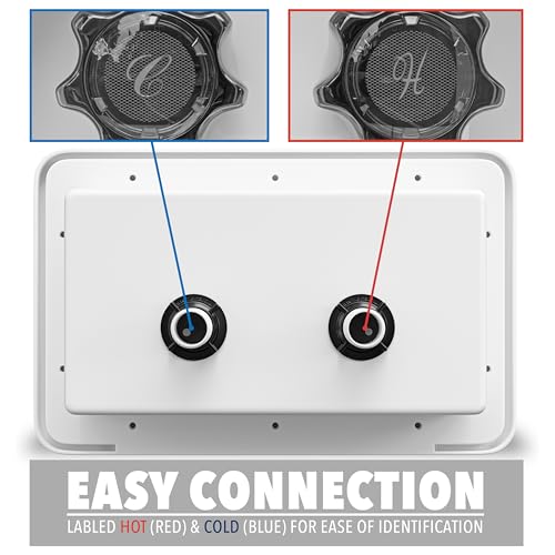Image of RV Exterior Shower Box Kit ABS Hose Camper Trailer Cowboy Shower (White)