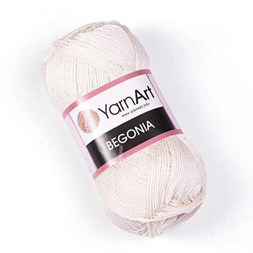 Image of Yarn Art Begonia 100% Cotton for Knitting, Crochet and Amigurumi - Premium Soft Baby Yarn in Pastel and Shiny Colors - 1.76 Oz (50g) / 185 Yrds (169m) (6194)