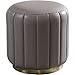 Priority Culture Pouf Poggiapiedi Divano,Sgabello per Medicazione Postmoderno in Pelle, Poggiapiedi Rotondo di Ospitalità nel Soggiorno, Poggiapiedi Camera da Letto (Color : Gray, Size : 40 * 42cm)