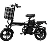 ABHI Folding Electric Bike for Adults, 250W Motor Portable 14' E‑Bike，Black