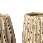 VICTOR & TERESA Ceramic Vase for Flowers, 9.5'' Set of 2 Decorative Rustic Beige Vases for Home Decor, Farmhouse Vases for Pampas Grass, Table, Mantel, Living Room, Shelf, Centerpieces, Gifts for Mom - Image 5