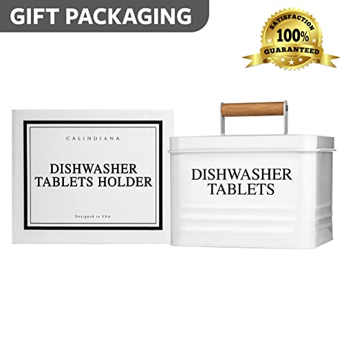 Calindiana Dishwasher Pods Container Holder With Lid For Kitchen Organization And Storage, White #TOP5