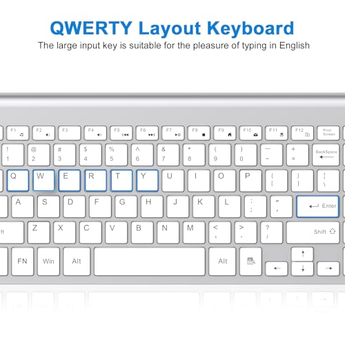 Image of cimetech Wireless Keyboard, 2.4G USB Ultra Slim Quiet EasyTyping Laptop Keyboard with High-end Technology for Office and Home, Type with Ease and Double Efficiency - Silver