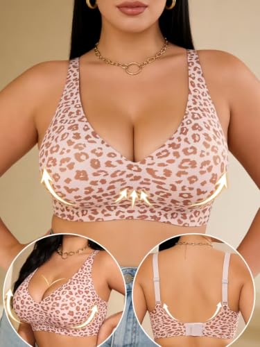 Image of Jalodari JellyLift Seamless Wireless Jelly Bra for Women | No Underwire, Deep V Invisible T-Shirt Bra | 360 Jelly Support, Adjustable Straps | M-2XL