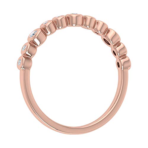 1/5 Carat Bezel Set Diamond Wedding Band Ring in 14K Gold2