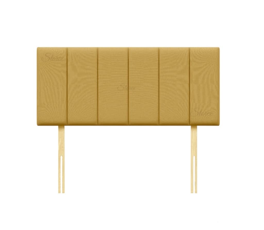 STOREX Plush Fabric Padded Lined Headboard For Devan Bed Bedroom Furniture Size 2Ft 6Inch/ 3Ft/ 4Ft/ 4Ft 6Inch/ 5Ft /6Ft -20 Inch Height 20inch (Yellow, 20inch Height 5 FT King) — image 1
