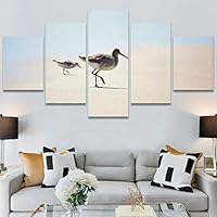 SIGNWIN 5 Panel Canvas Wall Art Birds Farmhouse/Country Group Group Multicolor Photography Realism Relax/Calm Warm for Home Decorations Ready to Hang - 60