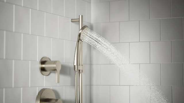 Regadera de mano Kohler BelleraTM de tres funciones, 2.5 gpm, acabado níquel cepillado vibrante miniatura 7