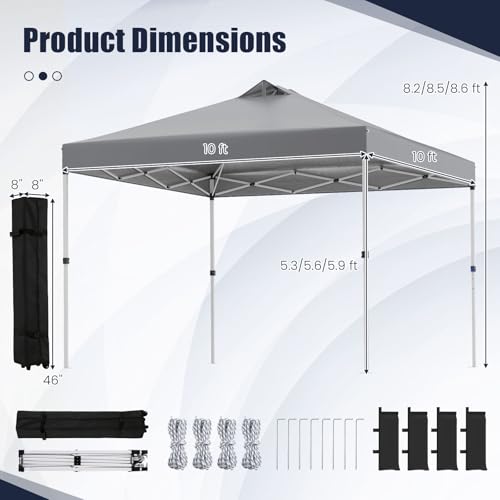 Image of Tangkula 10 x10 Ft Pop Up Canopy with Center Lock