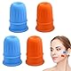 Schröpfgläser Silikon 4 Stück,Cupping Set,Schröpfen Silikon,Facial Cupping, Schropfenset für Massage für Hals, Gesicht, Körper (Blau)