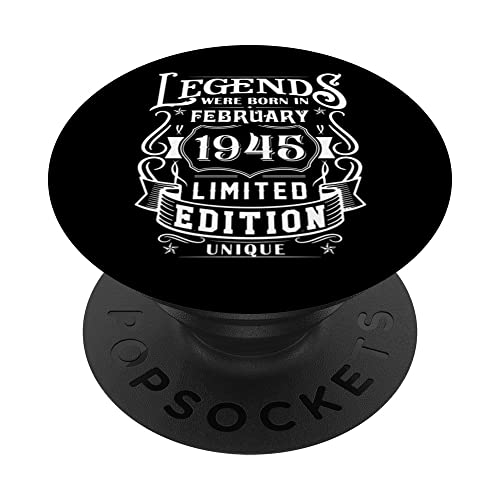 Cumpleaños Febrero 1945 Edición Limitada Regalo February PopSockets PopGrip Intercambiable