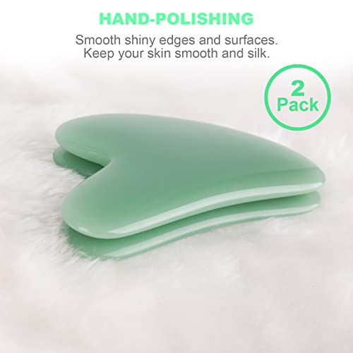 Jocule [2-Pack] Gua Sha Facial Tools, Unbreakable Natural Guasha Tool Upgrade Gua Sha Stone, Face Sculpting Tool, Massager Tool, For Face/Leg/Foot Skin Care Massage, For Body Spa. #TOP4