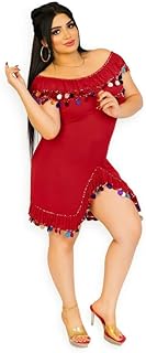 جلابية رقص شرقي اسكندرية من جازيل - فستان ملايا ليف اسكندراني اصلي للنساء، مقاس واحد، زي رقص شرقي تقليدي للعروض الثقافية وعروض الرقص