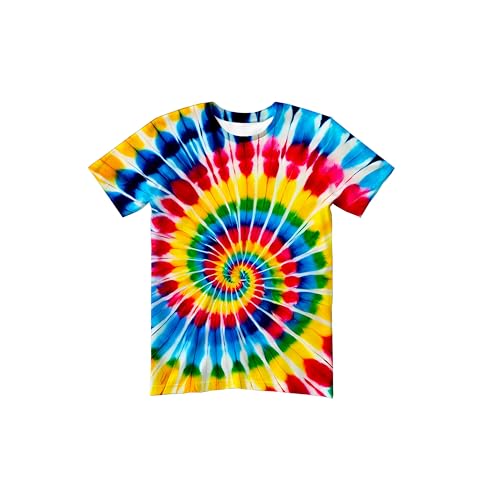 Kids Tie Dye Shirt Children Size 4-10 Years Boys' Girls' Hippies Senior Tie Dye T-Shirt