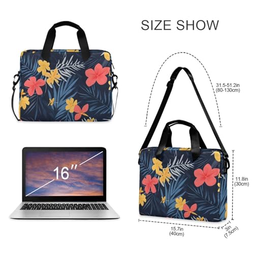 Bolsa maletín portátil floral navy para laptop 13-15.6" miniatura 5