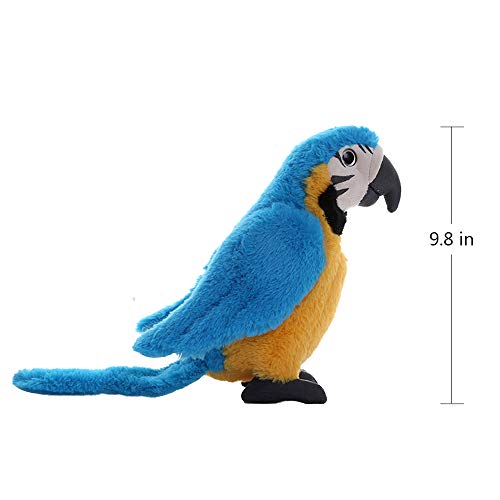 Levenkeness Macaw Parrot Plush, Blue Bird Stuffed Animal Plush Toy Doll Gifts For Kids 9.8" #TOP6