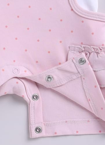 Image of Smart Baby Dungaree Set for Baby Girls | Cotton Romper with T-Shirt | Soft & Breathable Fabric | Cat Doll | Snap Button Closure for Easy Diaper Change