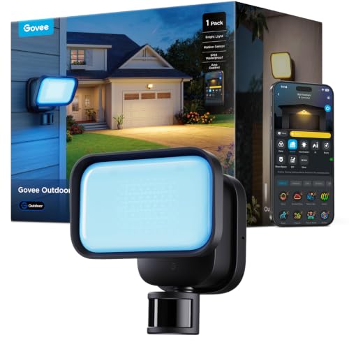 Govee Outdoor Wall Flood Light 3000LM RGBWW 6500K IP65 PIR Motion Sensor