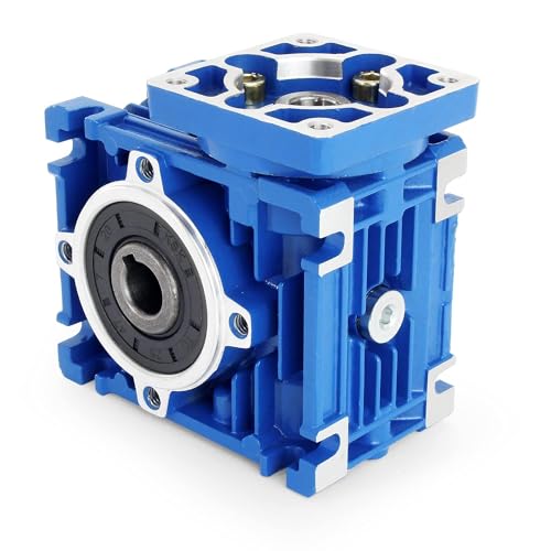 CNCTOPBAOS NMRV030 Worm Gear Reducer Speed Ratio 40:1 RV30 NMRV-030 Worm Gearbox Speed Reducer Square NMRV30 Output 14mm Shaft for Nema23 Stepper Motor