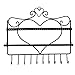Rbenxia Wall Mount Heart Shape Jewelry Organizer Hanging Earring Holder Necklace Jewelry Display Stand Rack Black