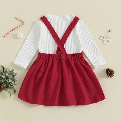 Toddler Girl Christmas Outfit Long Sleeve Sweatshirt Tops Gingerbread Man Overall Skirt Christmas Baby Clothes4