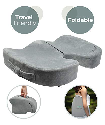 CushyTushy’s Foldable Coccyx Seat Cushion - A Travel-Friendly Tail Bone Pain Relief Cushion