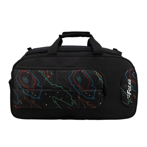 Image of F Gear Enduro Topo Black 32L Travel Duffle Bag with Spacious Main Compartment, Front Pocket & Wet Pocket, Adjustable Shoulder Strap, Lightweight and Durable, Easy Carry Handles for Men & Women