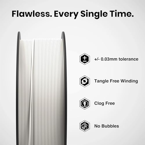 Image of NUMAKERS PLA+ 3D Printer Filament, 1.75mm, Dimensional Accuracy + /- 0.03 mm, 1 kg Spool (2.2 lbs), Compatible with Most FDM Printers (Cool Lithophane White)