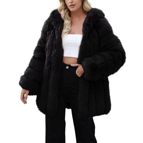 Manteau en fausse fourrure pour femme d'hiver chaud et confortable ample