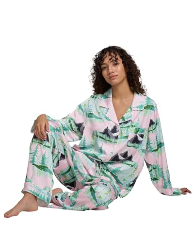 Image of YiNi LuLu Womens Silk Satin Pajamas Set Button Down 2 Piece Pjs Long Sleeve Oversized Sleepwear with Pockets